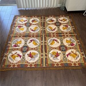 Colorful Tapestry with Fringe